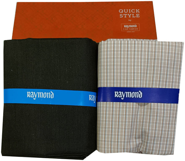 Raymond Cotton Blend Solid, Checkered Shirt & Trouser Fabric