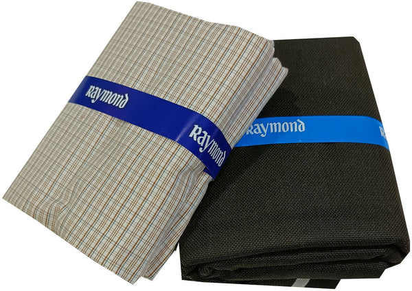 Raymond Cotton Blend Solid, Checkered Shirt & Trouser Fabric