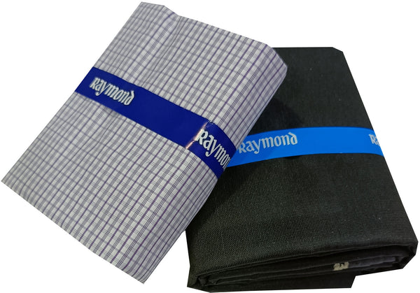 Raymond Cotton Blend Solid, Checkered Shirt & Trouser Fabric