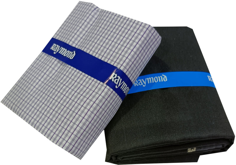 Raymond Cotton Blend Solid, Checkered Shirt & Trouser Fabric