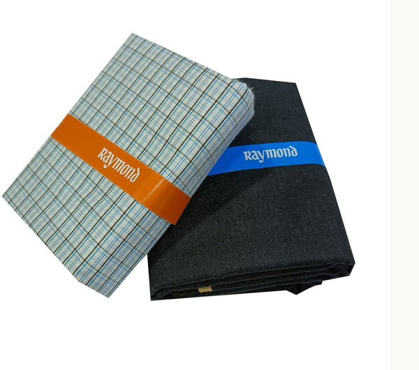Raymond Cotton Blend Solid, Checkered Shirt & Trouser Fabric