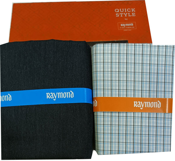 Raymond Cotton Blend Solid, Checkered Shirt & Trouser Fabric