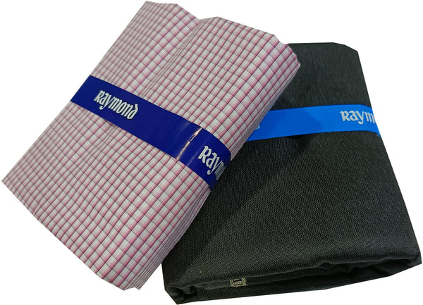 Raymond Cotton Blend Solid, Checkered Shirt & Trouser Fabric