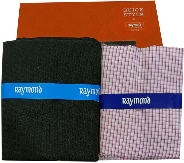 Raymond Cotton Blend Solid, Checkered Shirt & Trouser Fabric