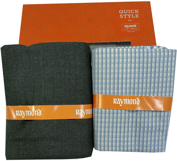 Raymond Cotton Blend Solid, Checkered Shirt & Trouser Fabric