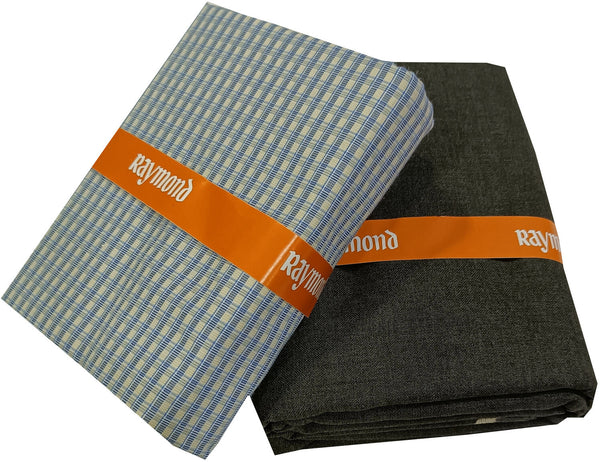 Raymond Cotton Blend Solid, Checkered Shirt & Trouser Fabric