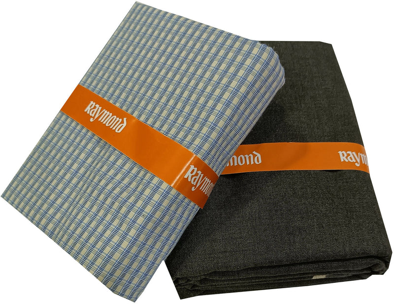 Raymond Cotton Blend Solid, Checkered Shirt & Trouser Fabric