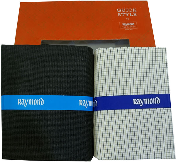 Raymond Cotton Blend Solid, Checkered Shirt & Trouser Fabric