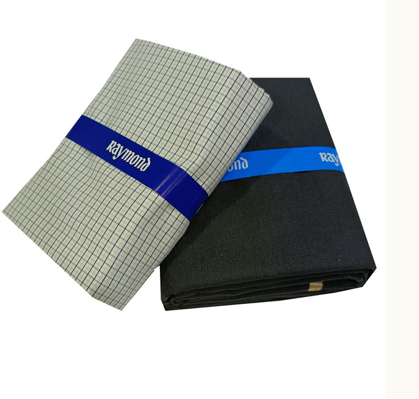 Raymond Cotton Blend Solid, Checkered Shirt & Trouser Fabric