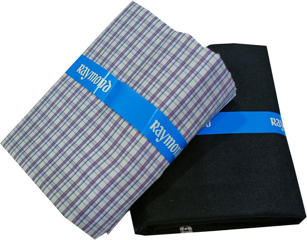 Raymond Cotton Blend Solid, Checkered Shirt & Trouser Fabric