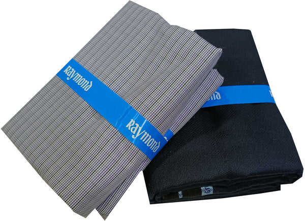 Raymond Cotton Blend Solid, Checkered Shirt & Trouser Fabric
