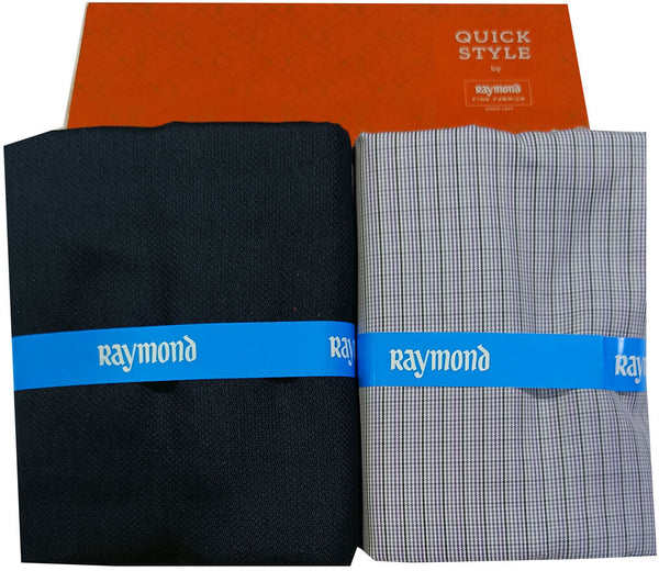 Raymond Cotton Blend Solid, Checkered Shirt & Trouser Fabric