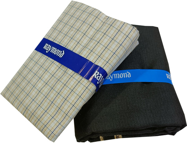 Raymond Cotton Blend Solid, Checkered Shirt & Trouser Fabric