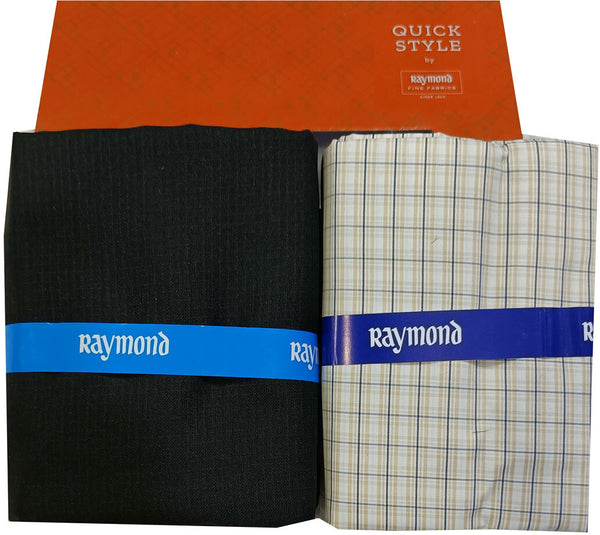 Raymond Cotton Blend Solid, Checkered Shirt & Trouser Fabric