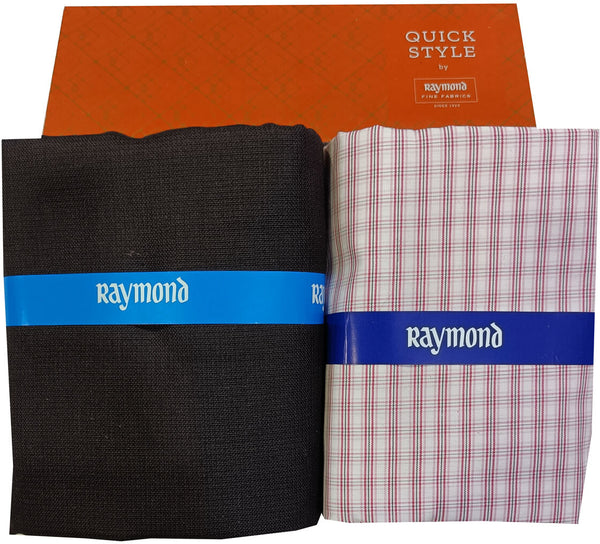 Raymond Cotton Blend Solid, Checkered Shirt & Trouser Fabric