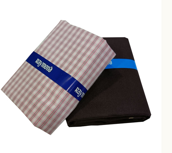 Raymond Cotton Blend Solid, Checkered Shirt & Trouser Fabric