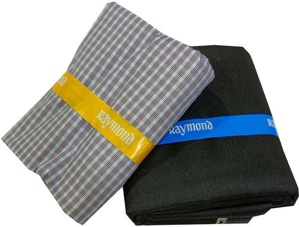 Raymond Cotton Blend Solid, Checkered Shirt & Trouser Fabric