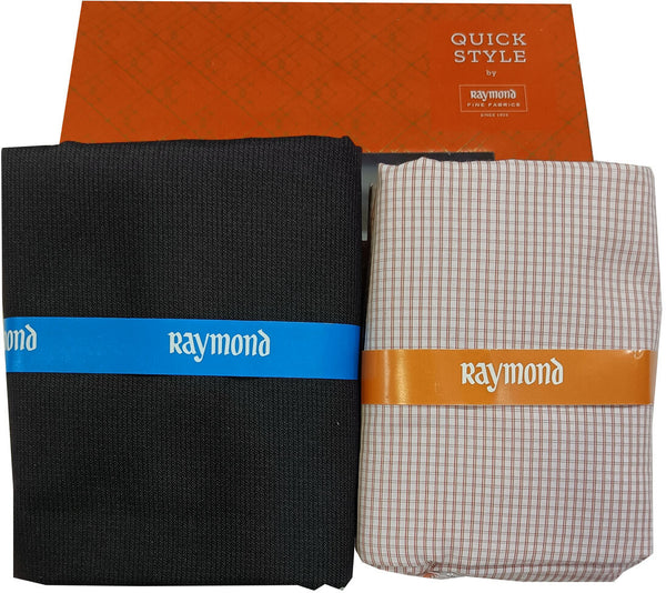 Raymond Cotton Blend Solid, Checkered Shirt & Trouser Fabric