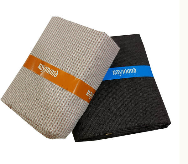 Raymond Cotton Blend Solid, Checkered Shirt & Trouser Fabric