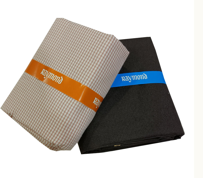 Raymond Cotton Blend Solid, Checkered Shirt & Trouser Fabric