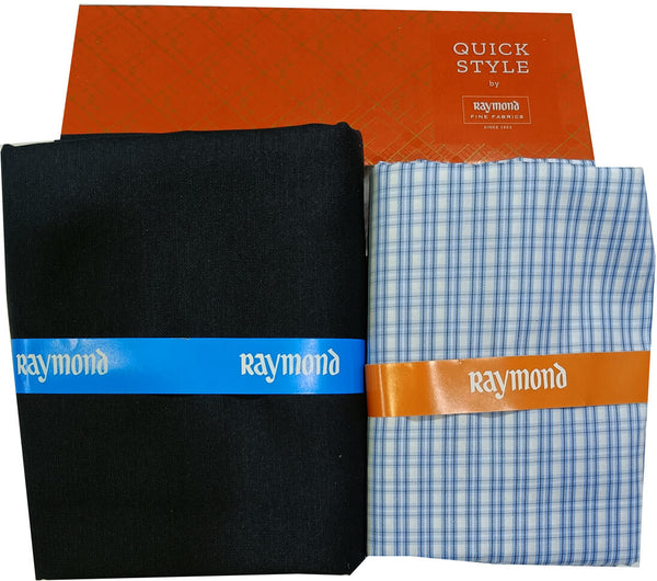 Raymond Cotton Blend Solid, Checkered Shirt & Trouser Fabric