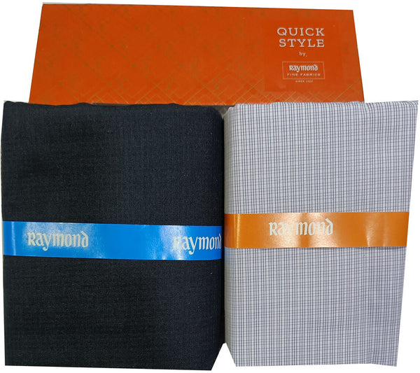 Raymond Cotton Blend Solid, Checkered Shirt & Trouser Fabric