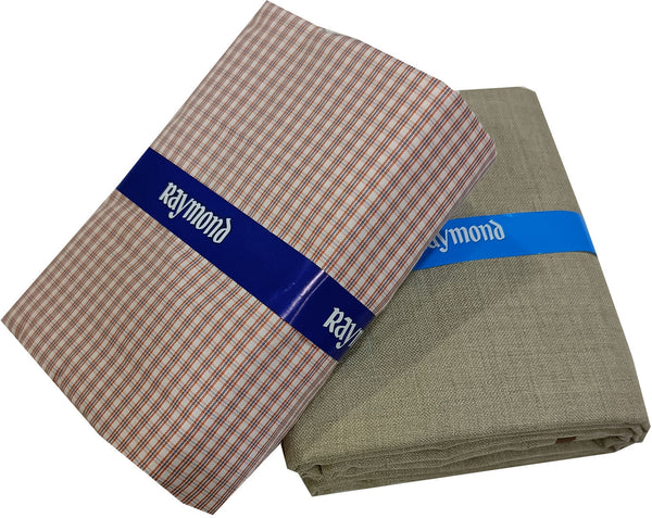 Raymond Cotton Blend Solid, Checkered Shirt & Trouser Fabric