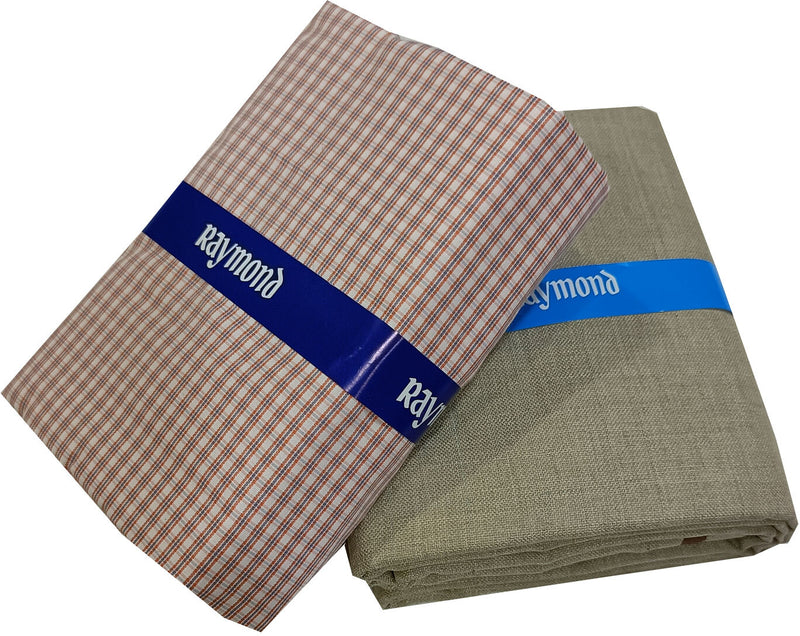 Raymond Cotton Blend Solid, Checkered Shirt & Trouser Fabric