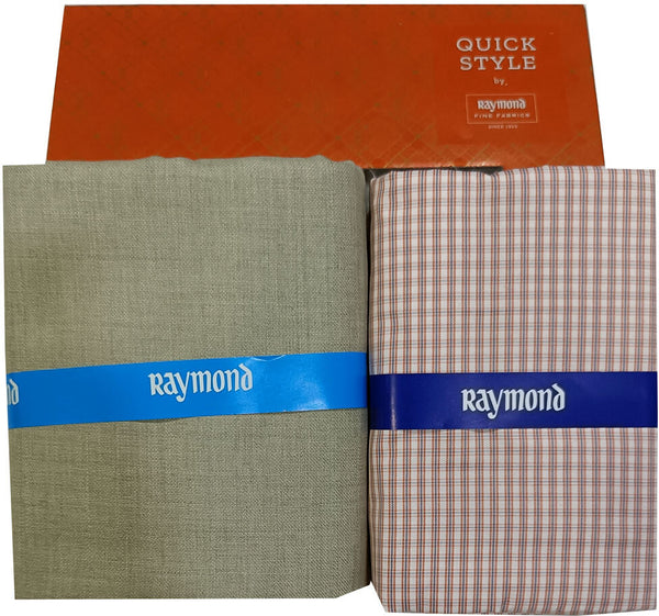 Raymond Cotton Blend Solid, Checkered Shirt & Trouser Fabric