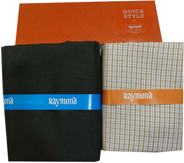 Raymond Cotton Blend Solid, Checkered Shirt & Trouser Fabric