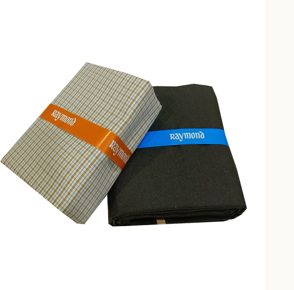 Raymond Cotton Blend Solid, Checkered Shirt & Trouser Fabric