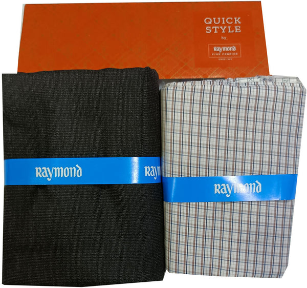 Raymond Cotton Blend Solid, Checkered Shirt & Trouser Fabric