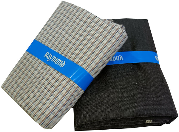 Raymond Cotton Blend Solid, Checkered Shirt & Trouser Fabric