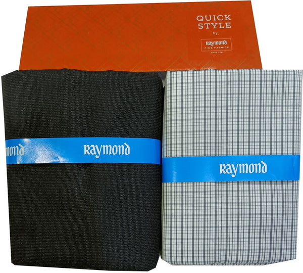 Raymond Cotton Blend Solid, Checkered Shirt & Trouser Fabric