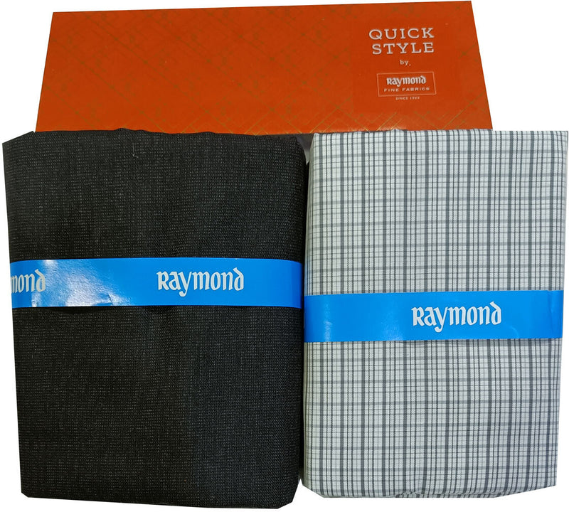 Raymond Cotton Blend Solid, Checkered Shirt & Trouser Fabric