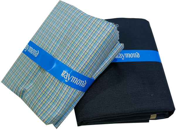 Raymond Cotton Blend Solid, Checkered Shirt & Trouser Fabric