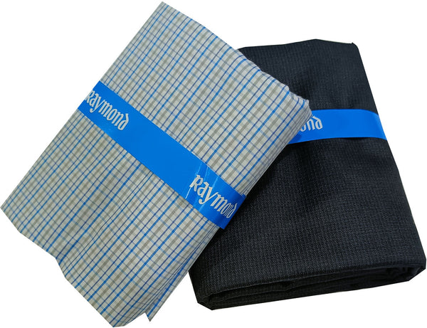 Raymond Cotton Blend Solid, Checkered Shirt & Trouser Fabric