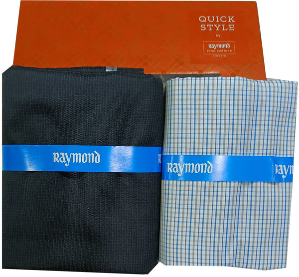 Raymond Cotton Blend Solid, Checkered Shirt & Trouser Fabric