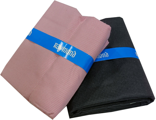 Raymond Cotton Blend Solid, Checkered Shirt & Trouser Fabric