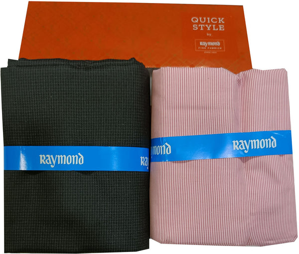 Raymond Cotton Blend Solid, Checkered Shirt & Trouser Fabric