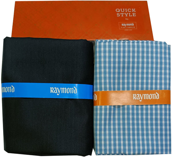 Raymond Cotton Blend Solid, Checkered Shirt & Trouser Fabric