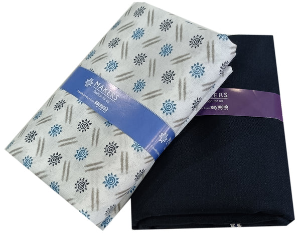 Raymond  Unstitched Viscose Rayon Shirt & Trouser Fabric Printed