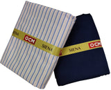OCM Men's Cotton Shirt & Poly Viscose Trouser Fabric Combo Unstitched (Free Size) BAGBHAN-3010