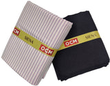 OCM Men's Cotton Shirt & Poly Viscose Trouser Fabric Combo Unstitched (Free Size) TUFAN-1010