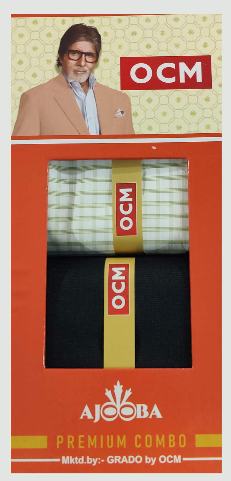 OCM  Unstitched Cotton Shirt & Trouser Fabric Checkered