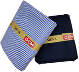 OCM Men's Cotton Shirt & Poly Viscose Trouser Fabric Combo Unstitched (Free Size) TUFAN-1011