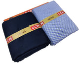 OCM Men's Cotton Shirt & Poly Viscose Trouser Fabric Combo Unstitched (Free Size) TUFAN-1011