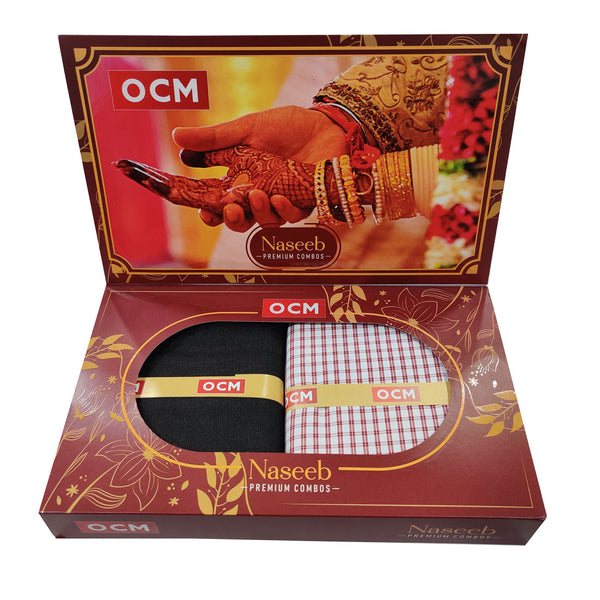 OCM  Unstitched Cotton Shirt & Trouser Fabric Checkered