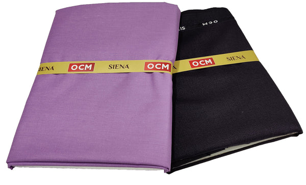 OCM Men's Cotton Shirt & Poly Viscose Trouser Fabric Combo Unstitched (Free Size) SILSILA-1011