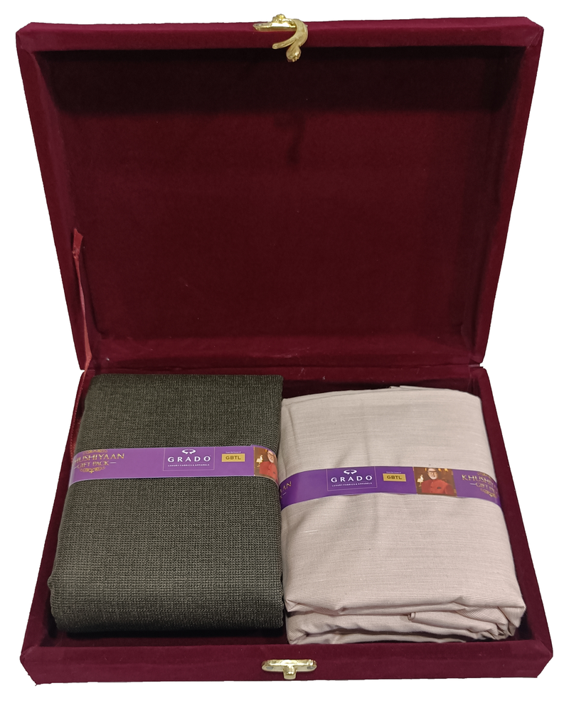 OCM  Unstitched Cotton Blend Shirt & Trouser Fabric Solid.